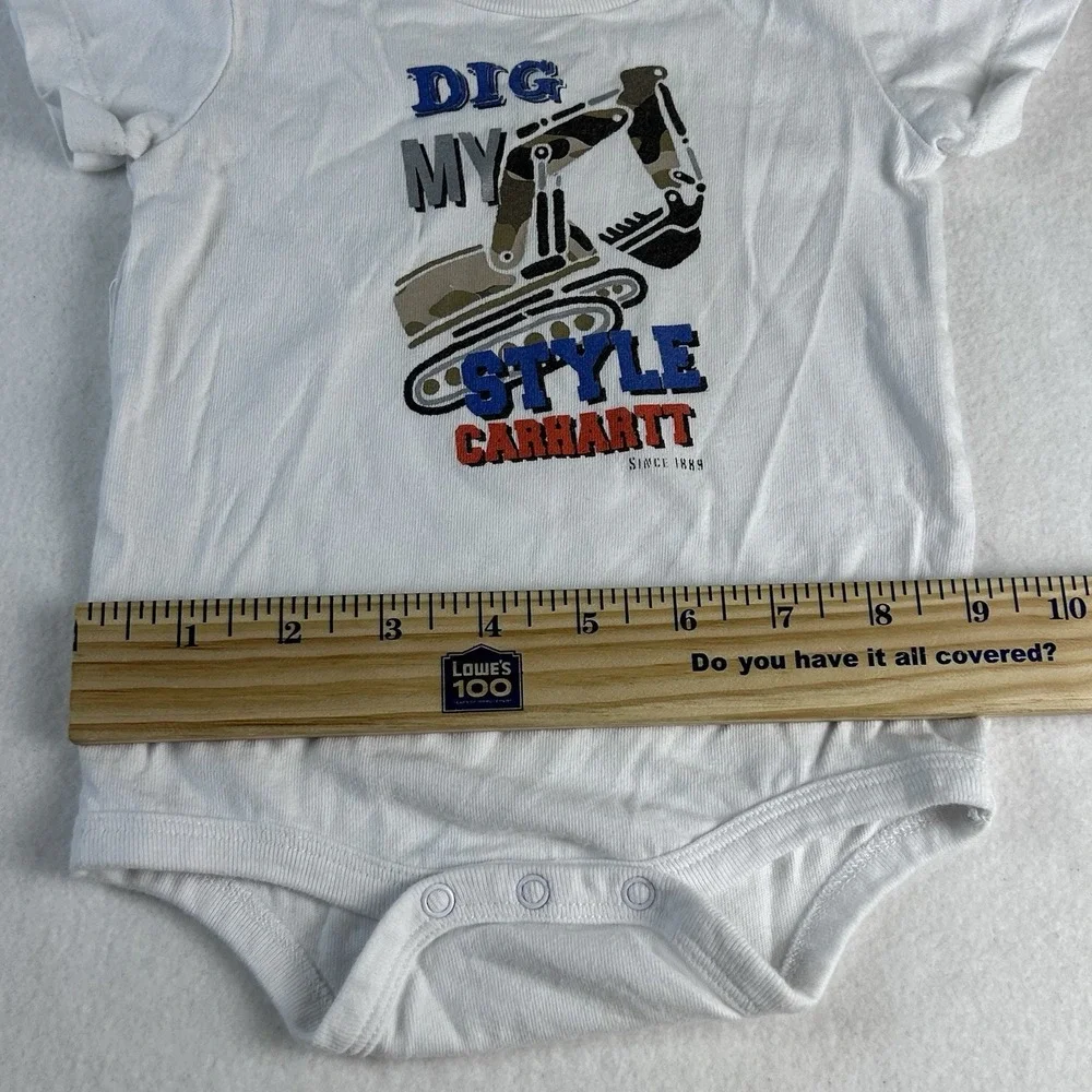 Carhartt Baby Boys Bodysuit Size 6 Months White 